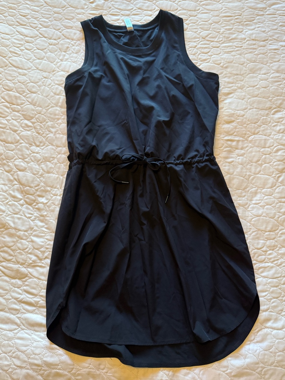 Black tie waist dress